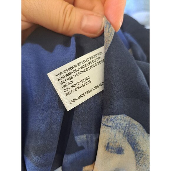 Womens Floral Kimono Cardigan OSFM A New Day 100% Recycled Polyester Navy Beige - Picture 5 of 5